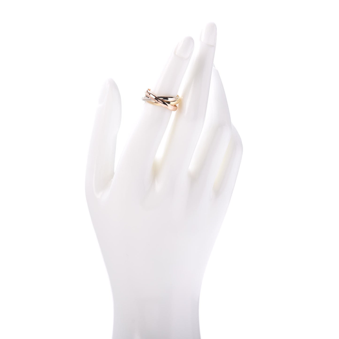 18K Pink Yellow White Gold Small Trinity Ring 51 5.75