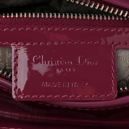 Christian Dior Patent Cannage Medium Lady Dior Dark Pink 6 of 10