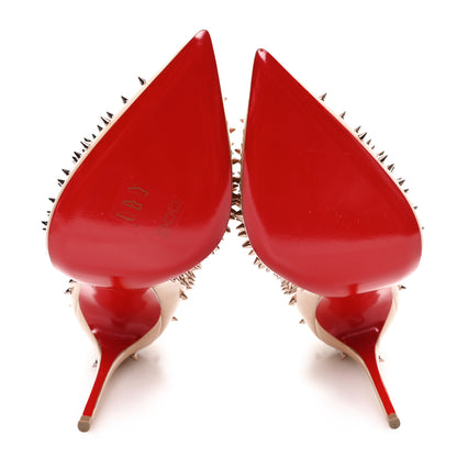 Christian Louboutin Patent Studded Escarpic 100 Pumps 39 Dou Dou Gold Rose 6 of 9