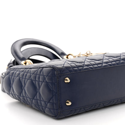 Christian Dior CHRISTIAN DIOR Lambskin Cannage Small Lucky Badges My Lady Dior Navy 8 of 9