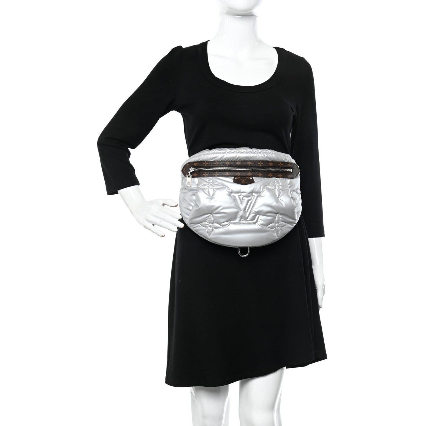 Econyl Monogram Pillow BumBag Silver