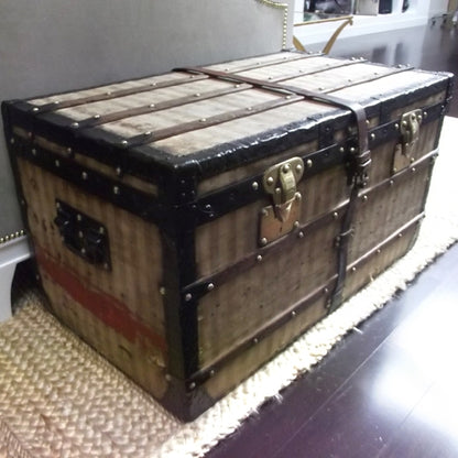 Louis Vuitton Antique Striped Steamer Trunk 5 of 9