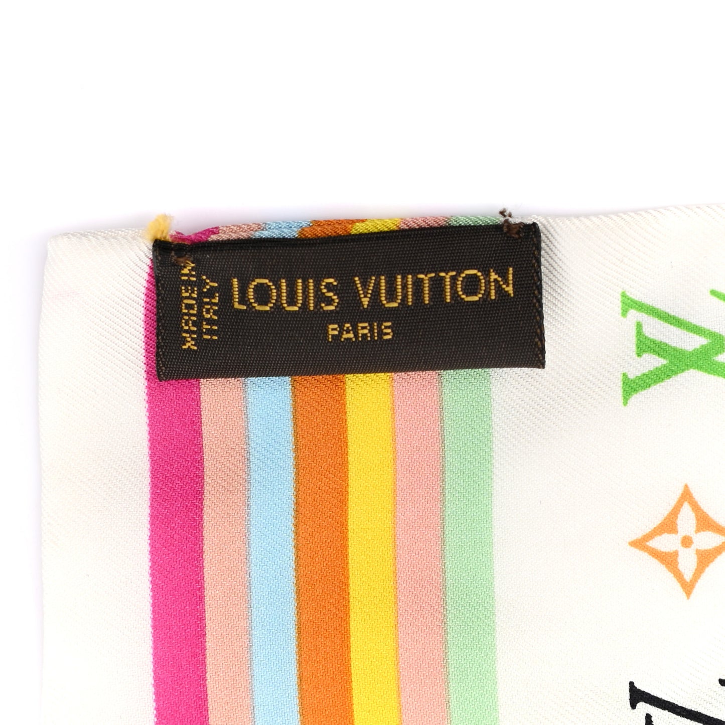 Silk Monogram Multicolor Bandeau White