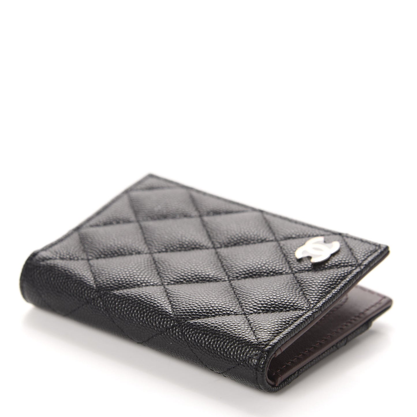 Caviar Quilted Card Holder Wallet Black