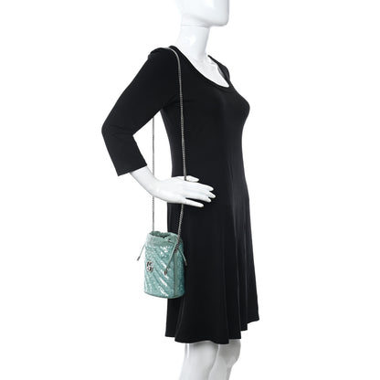 Gucci Sequin Mini GG Marmont 2.0 Bucket Bag Water Green Verde Chiaro Light Water Green 2 of 8