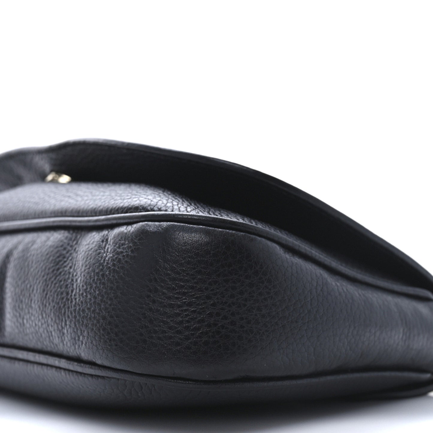 Pebbled Calfskin Medium Soho Flap Crossbody Black