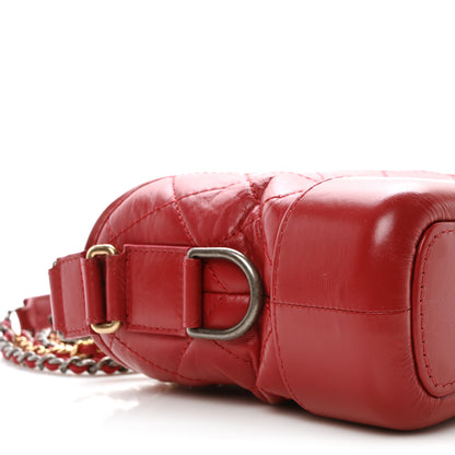 Chanel Aged Smooth Calfskin Quilted Medium Gabrielle Logo Hobo Red 9 of 10