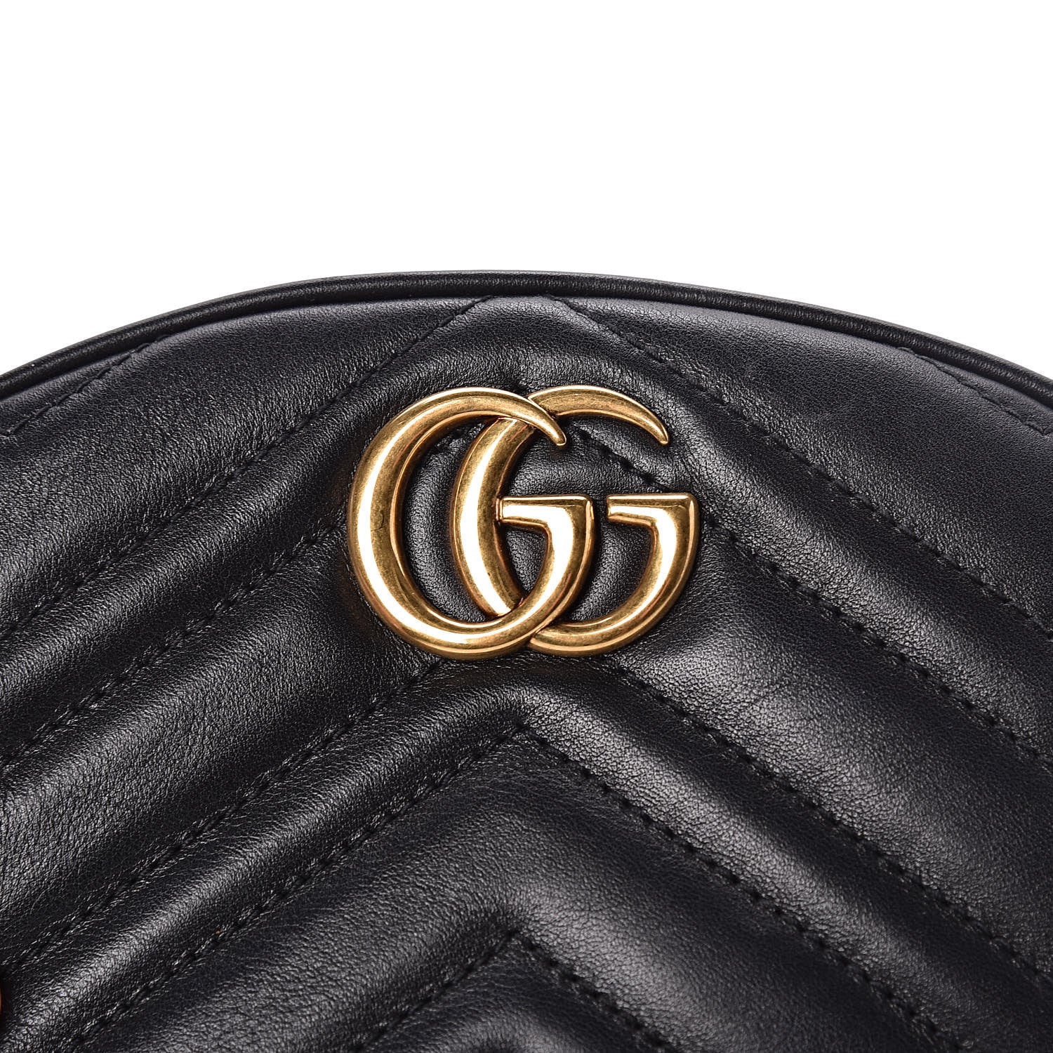 Gucci Calfskin Matelasse GG Marmont Belt Bag 85 34 Black 10 of 10