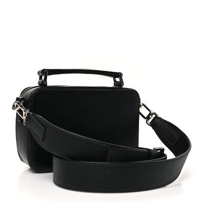 Prada Saffiano Travel Small Brique Top Handle Crossbody Bag Black 3 of 10