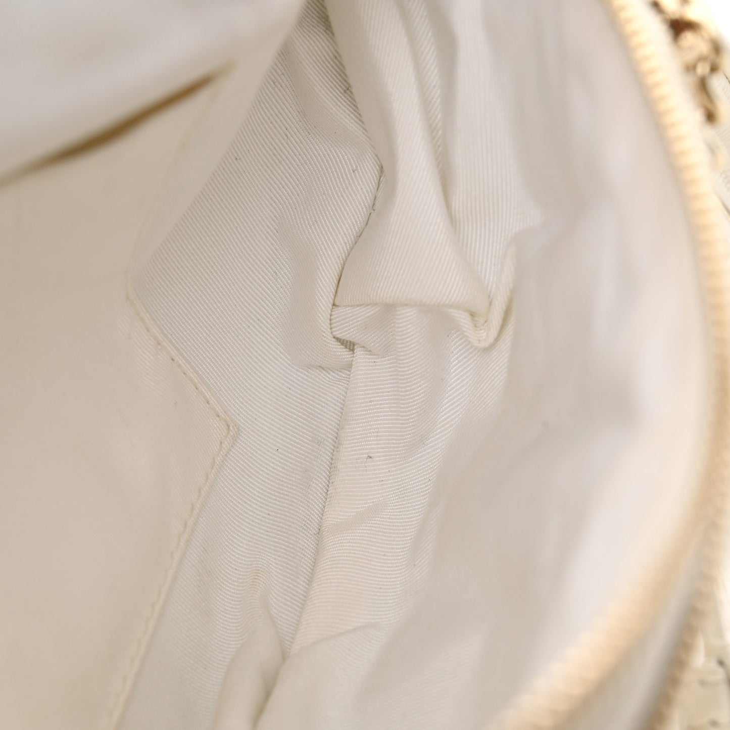 Aged Calfskin Quilted Waist Bag With Coin Purse White