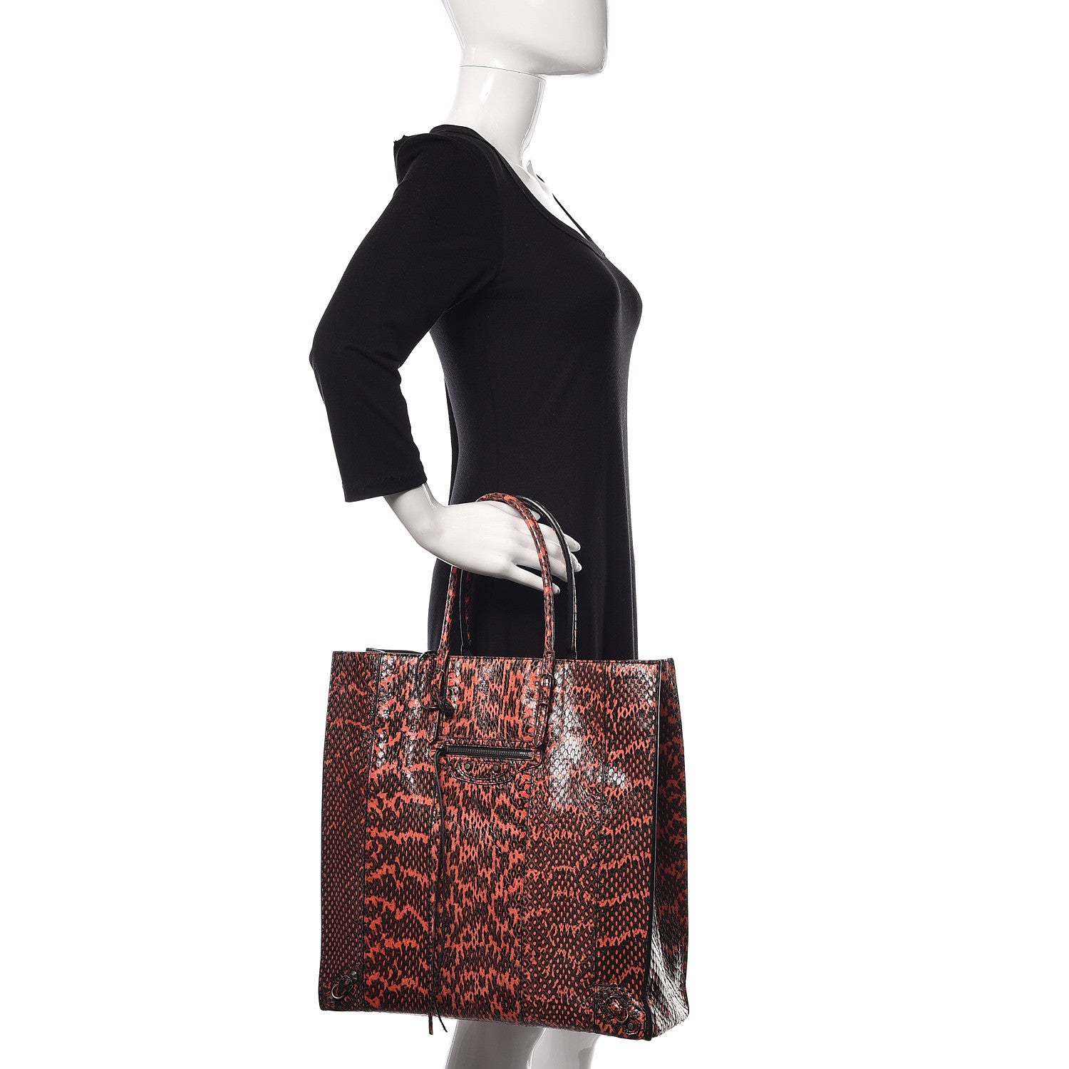 Balenciaga Elaphe Papier Ledger Tote Red 2 of 10