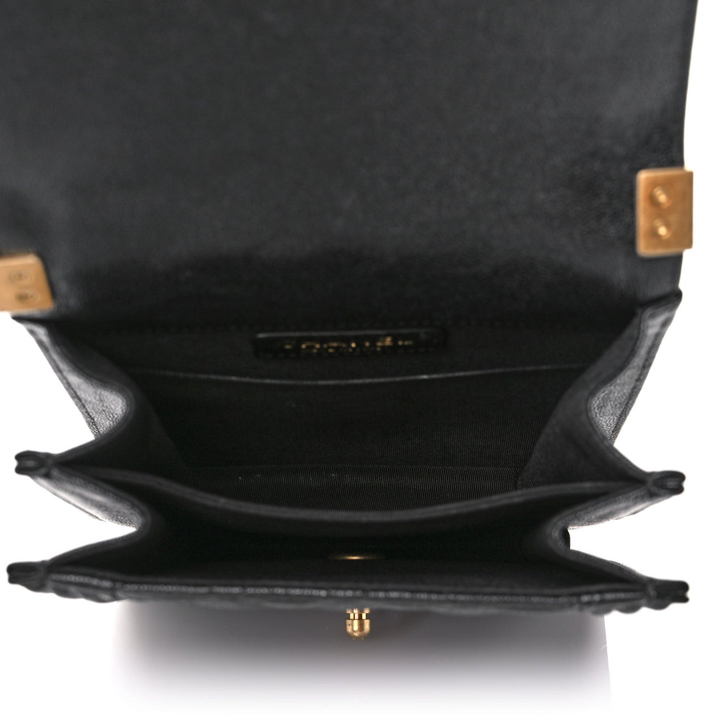 Caviar Quilted North South Boy Flap Black