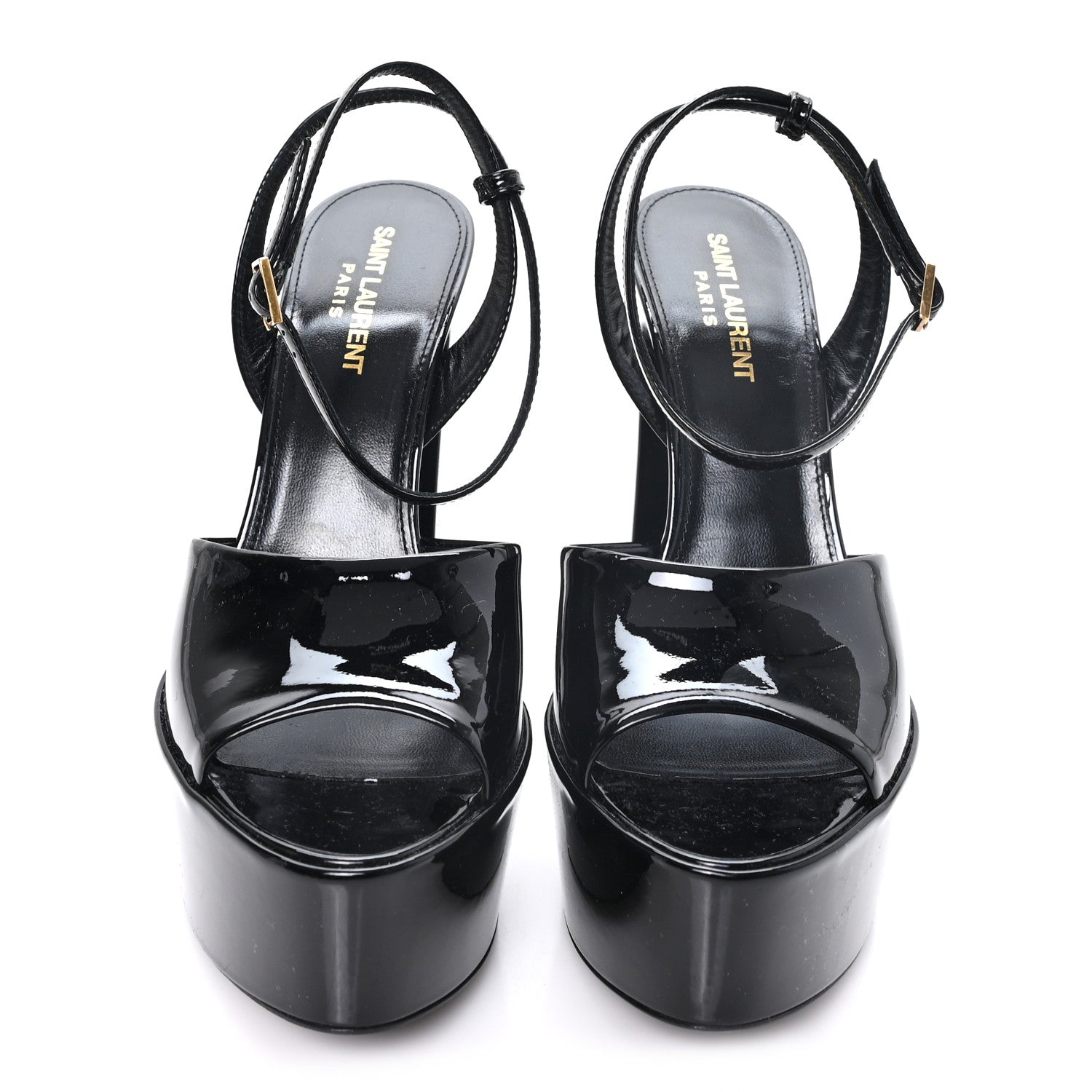 Saint Laurent Vernice Grupy Sexy 95 Tanouk Platform Sandals 37.5 Black 3 of 10