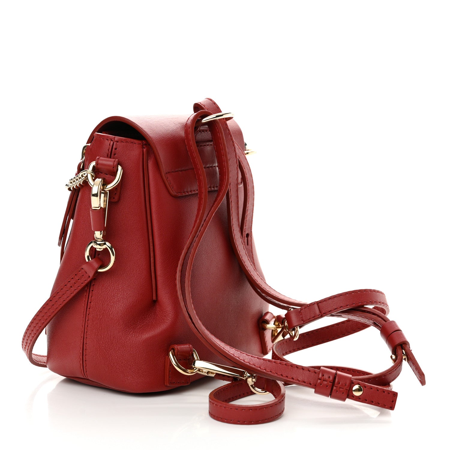 Chloe Calfskin Quilted Mini Faye Backpack Dahlia Red 3 of 10