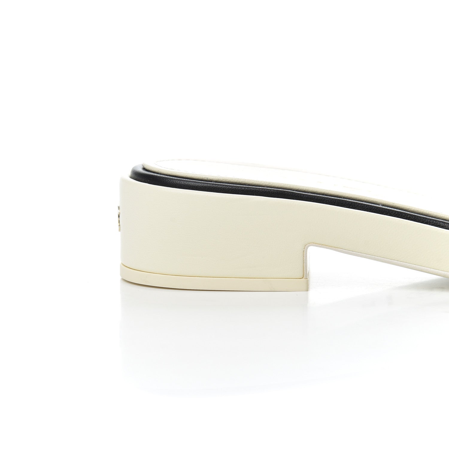 Chanel Lambskin Embroidered CC Mule Sandal 38 Ivory Black 11 of 15
