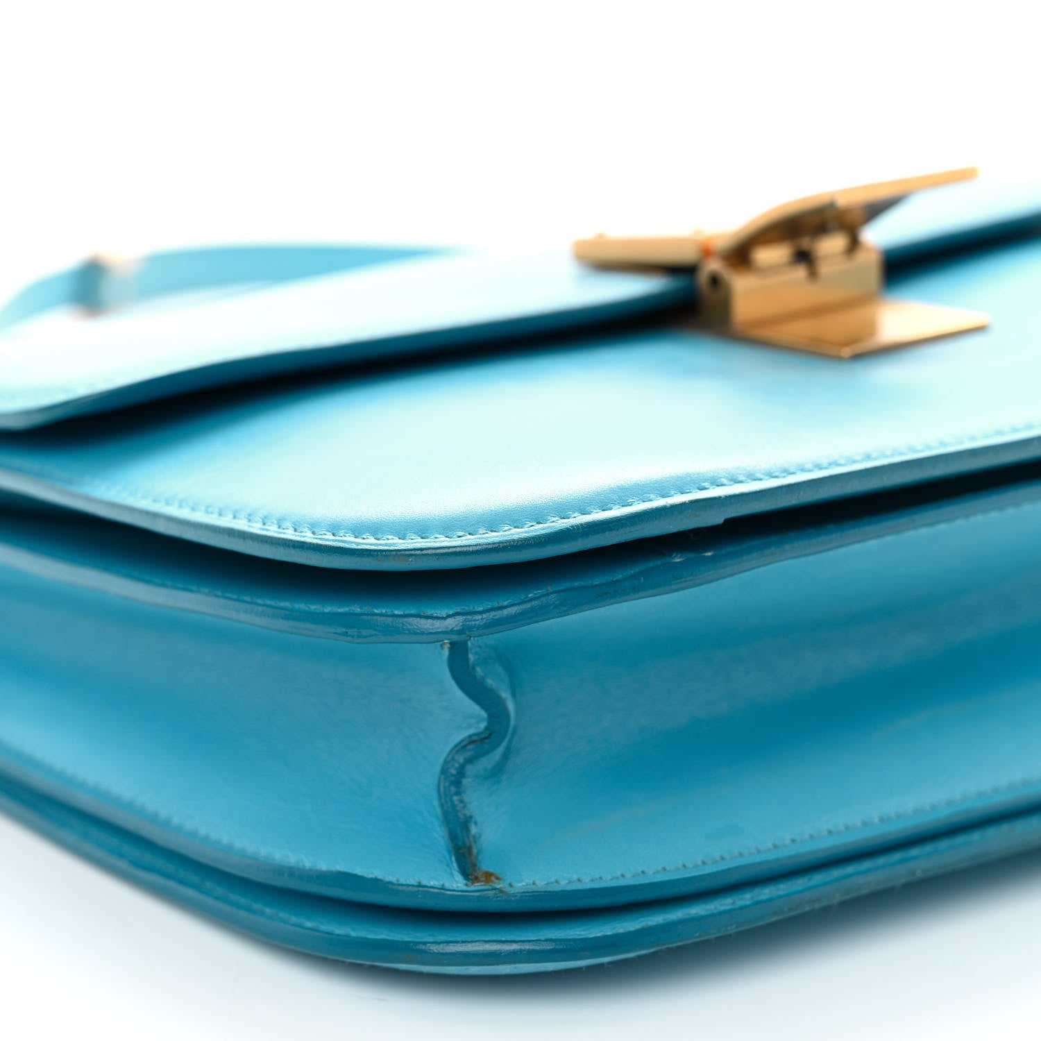 Celine Box Calfskin Medium Classic Box Flap Bag Blue 9 of 12