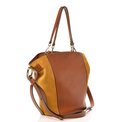 Chloe Smooth Calfskin Suede Medium Myer Double Carry Bag Caramel 3 of 11