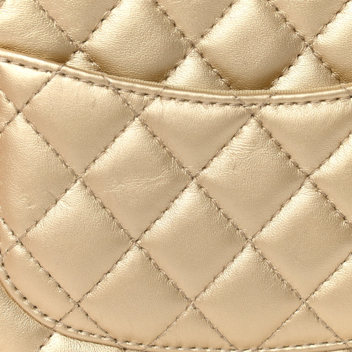 Metallic Lambskin Quilted CC In Love Heart Bag Gold