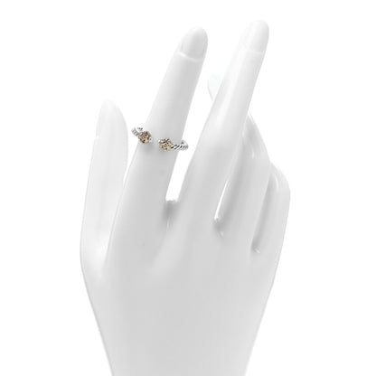 David Yurman Sterling Silver 14K Yellow Gold Diamond Freshwater Cultured Pearl Renaissance Ring 50 5.5 2 of 4