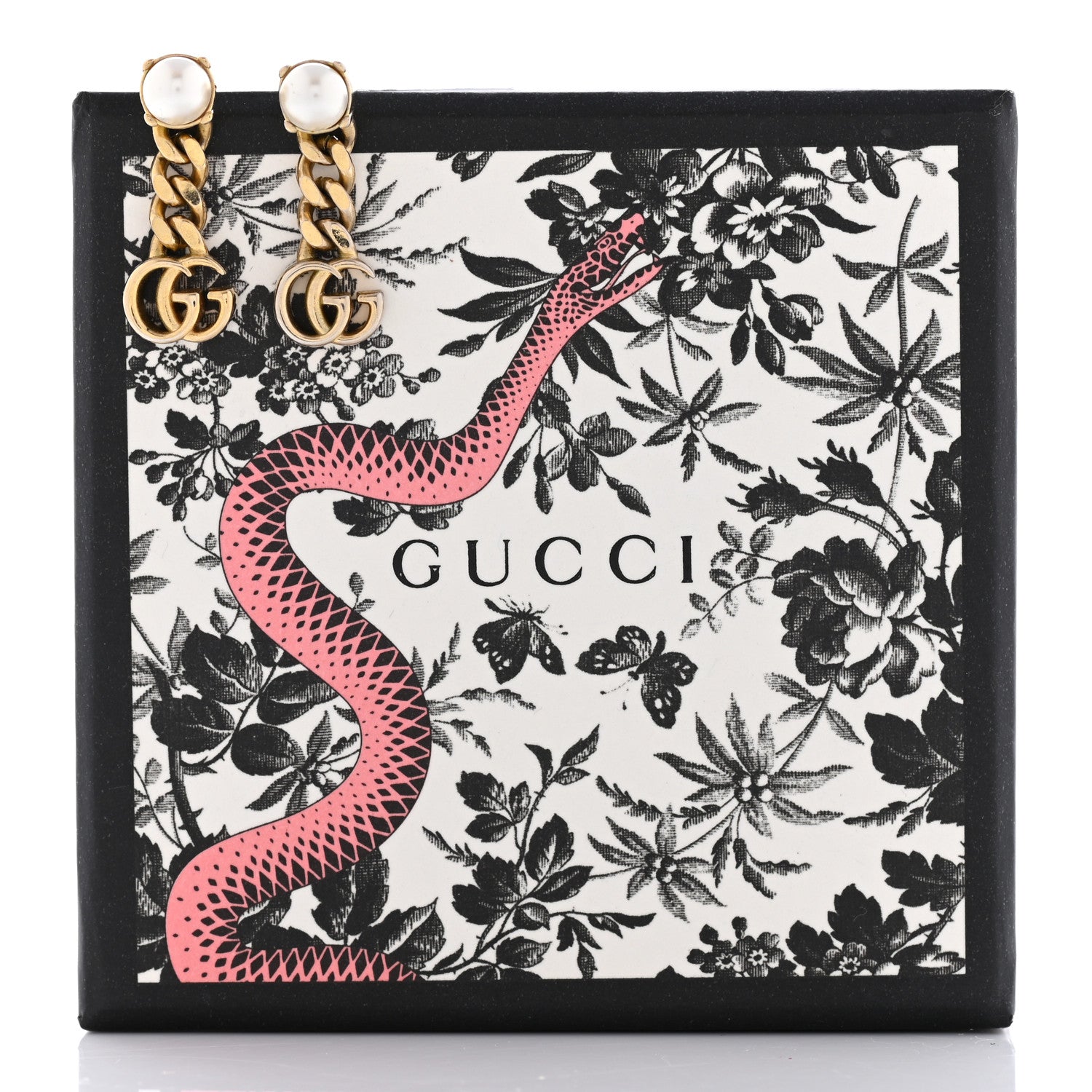 Gucci Metal Pearl Double G Earrings Gold 5 of 5