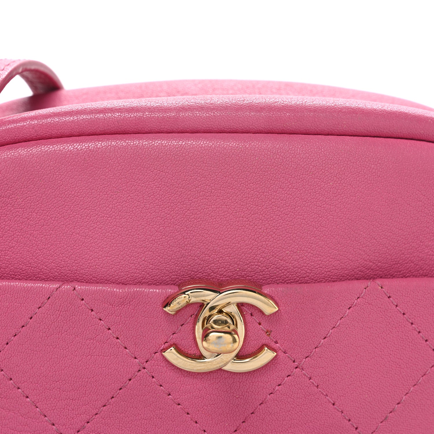 Chanel Goatskin Quilted Small Casual Trip Camera Case Dark Pink 8 of 10