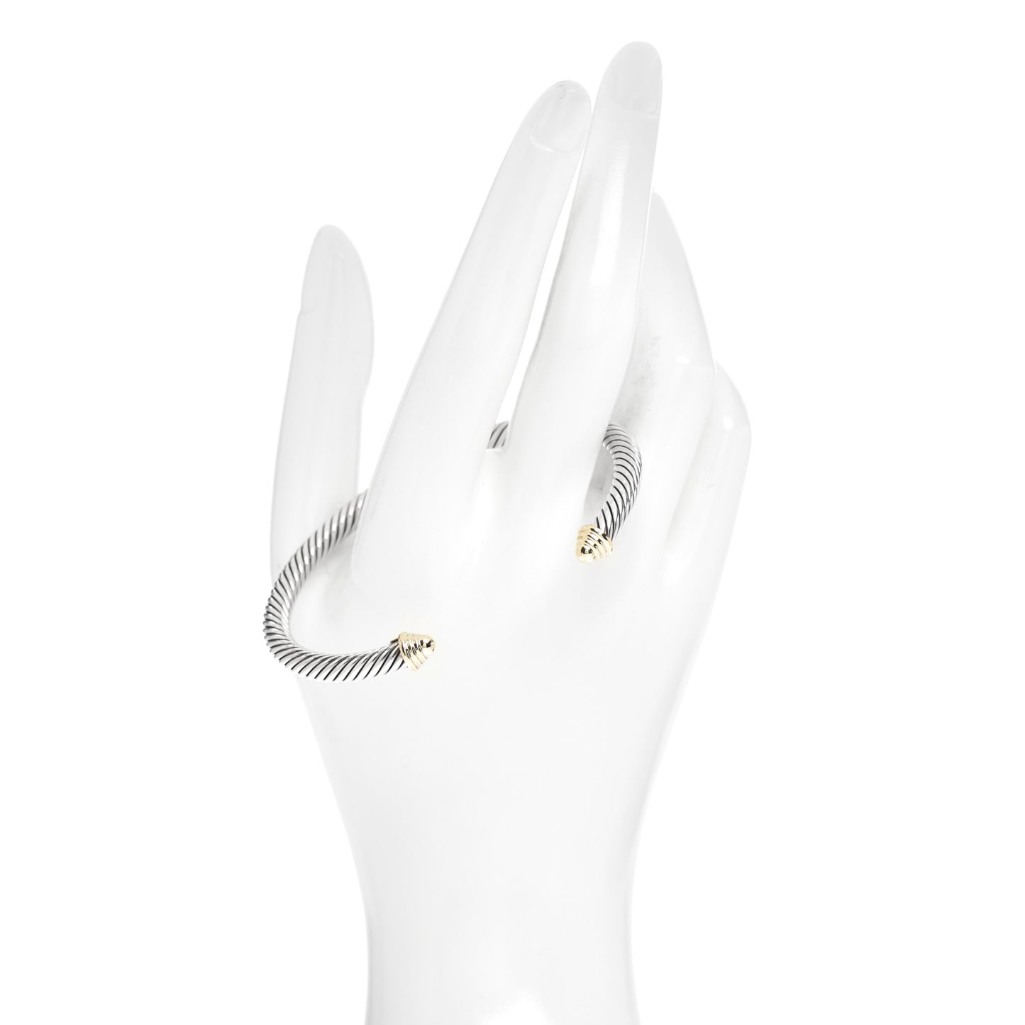 Sterling Silver 14K Yellow Gold 5mm Cable Classics Bracelet