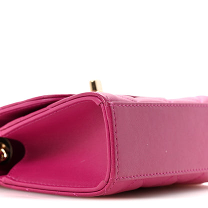 Chanel Lambskin Quilted Mini Trendy CC Clutch With Chain Fuchsia 9 of 11