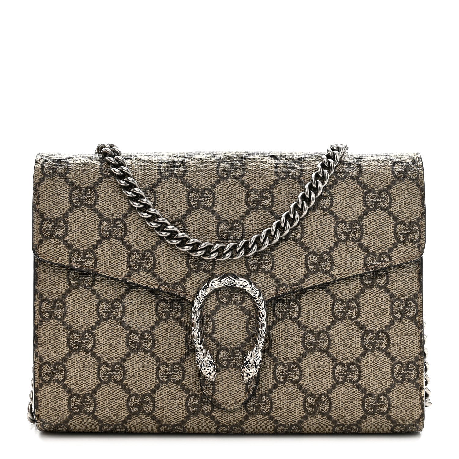 Gucci GG Supreme Monogram Mini Dionysus Chain Wallet Beige Taupe 1 of 15