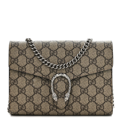 Gucci GG Supreme Monogram Mini Dionysus Chain Wallet Beige Taupe 1 of 15