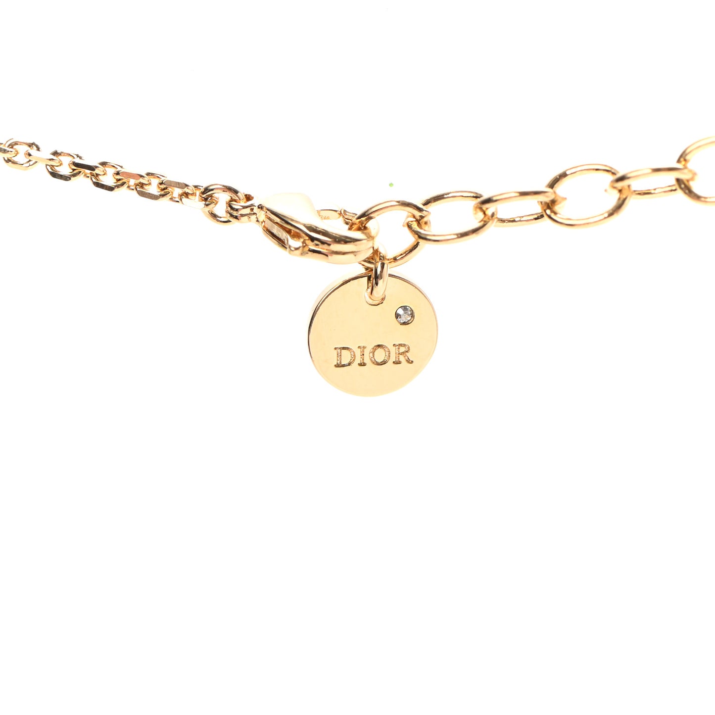 Metal Dioramour Necklace Gold Red
