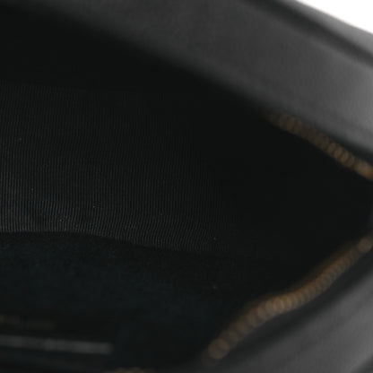 Saint Laurent Grain De Poudre Matelasse Chevron Quilted Round Vinyle Camera Bag Black 5 of 12