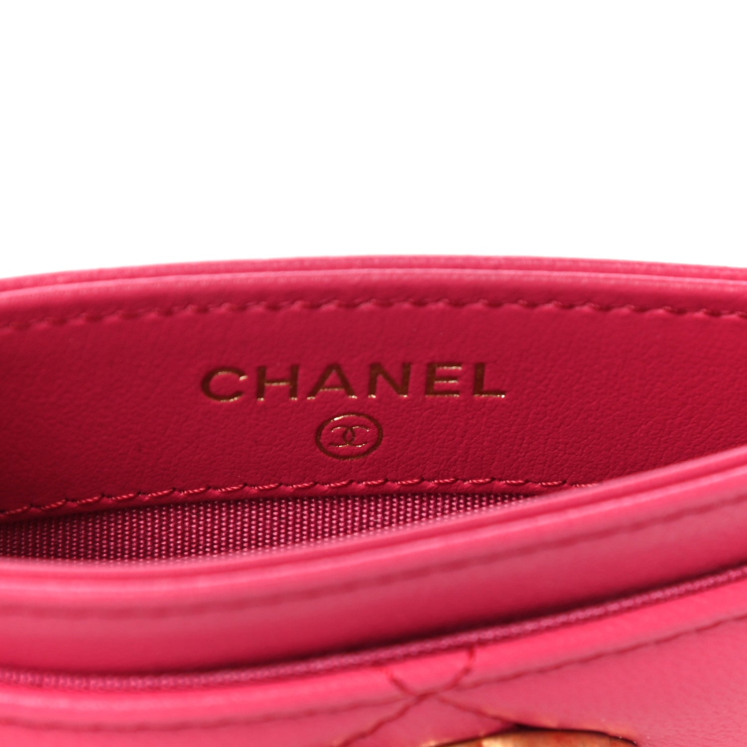 Chanel Shiny Goatskin Quilted 19 Card Holder Dark Pink 6 of 10
