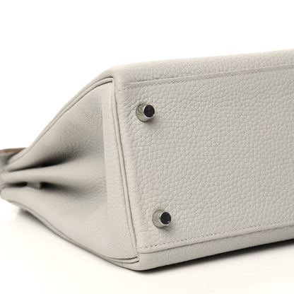 Hermes Taurillon Clemence Kelly Retourne 28 Gris Perle 7 of 12