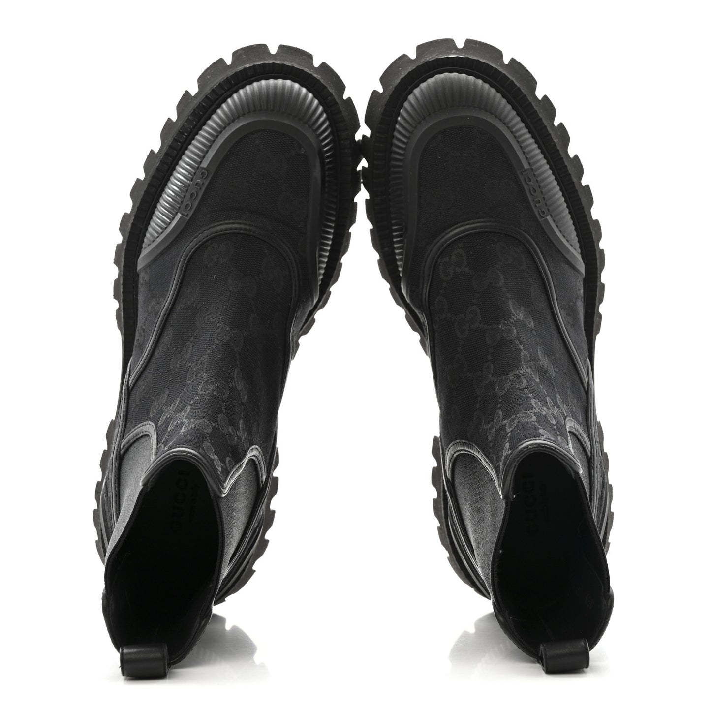 Canvas Calfskin GG Supreme Ankle Boots 39 Black