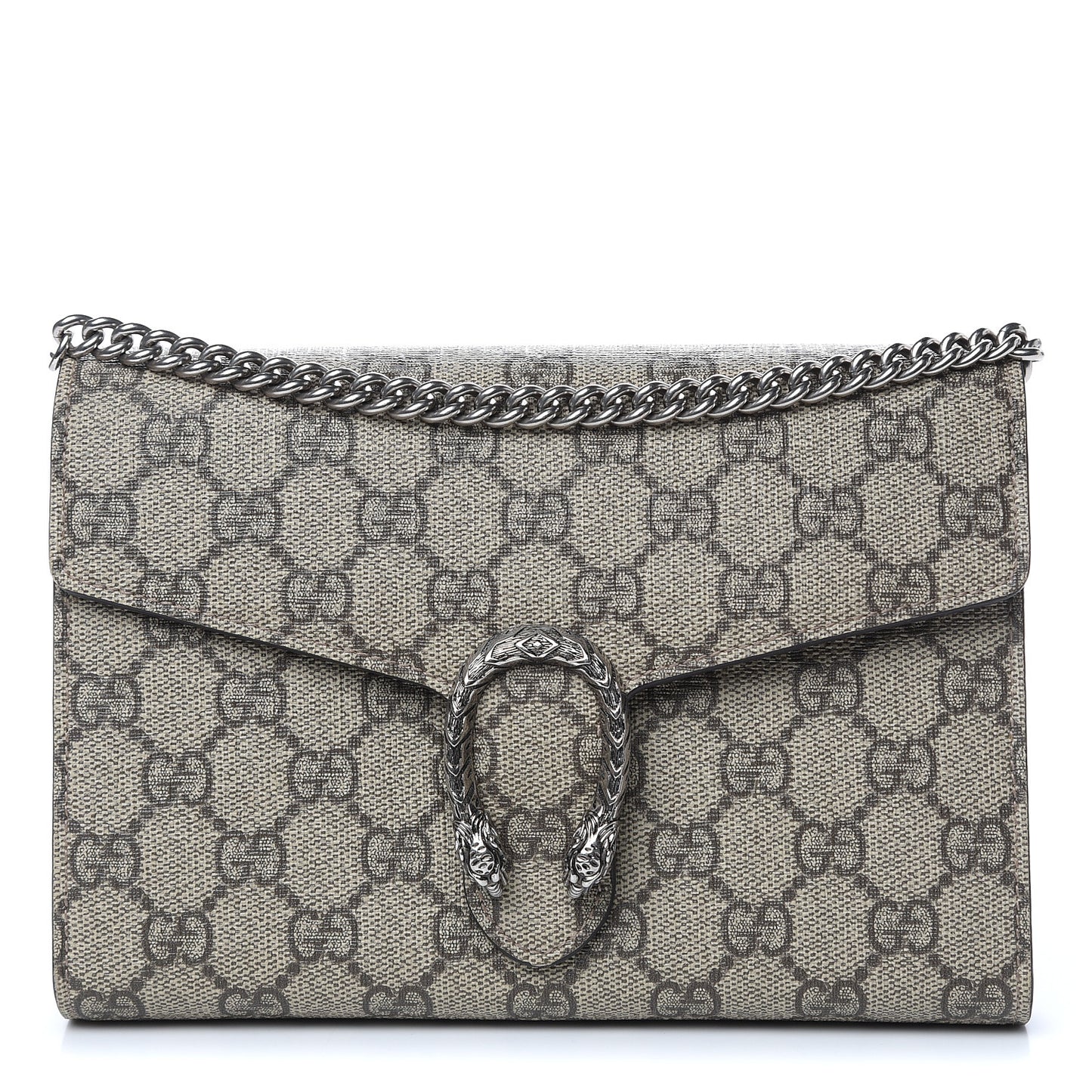 GG Supreme Monogram Mini Dionysus Chain Wallet Beige Taupe