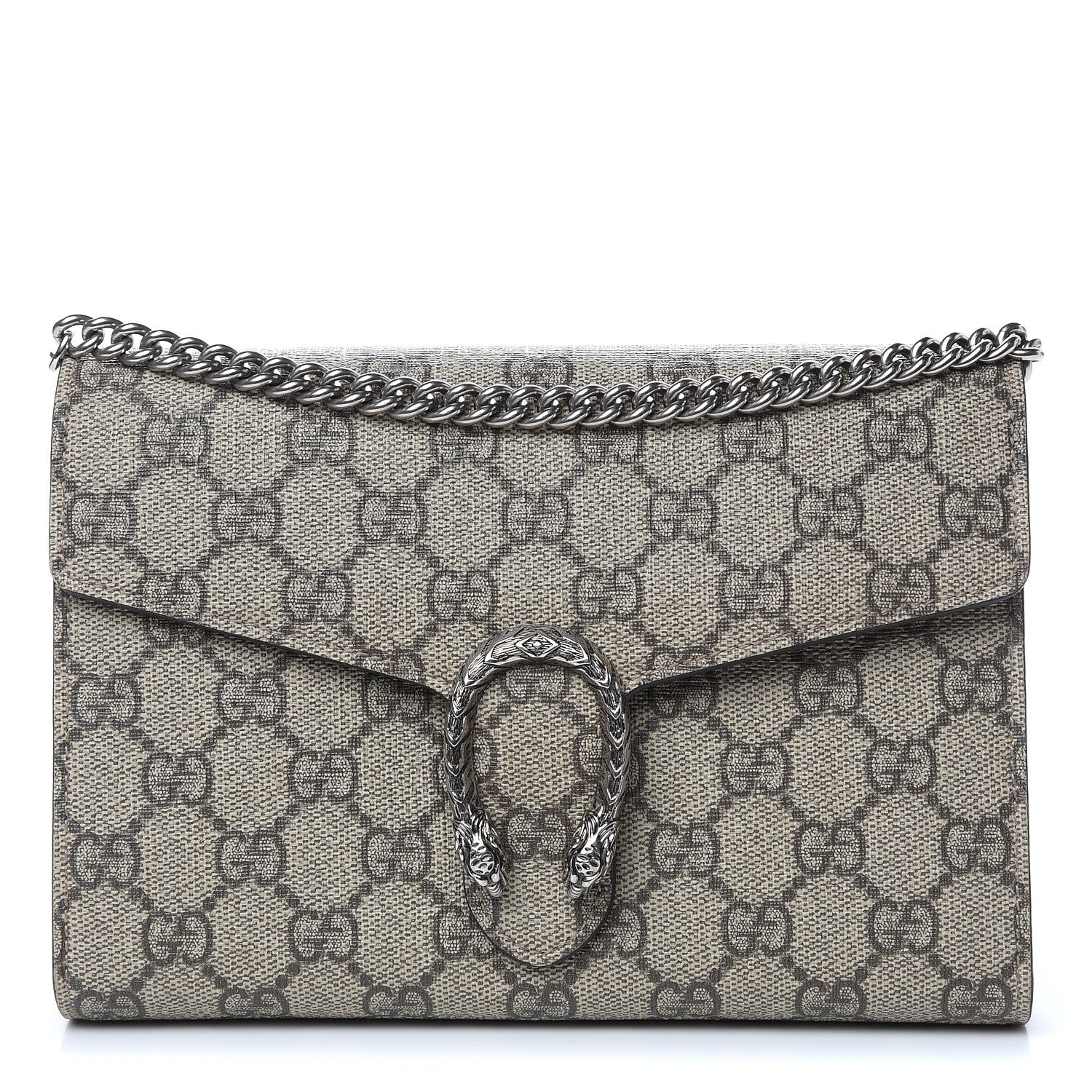 Gucci GG Supreme Monogram Mini Dionysus Chain Wallet Beige Taupe 1 of 12