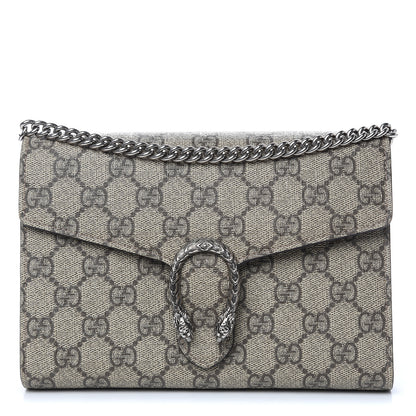 Gucci GG Supreme Monogram Mini Dionysus Chain Wallet Beige Taupe 1 of 12