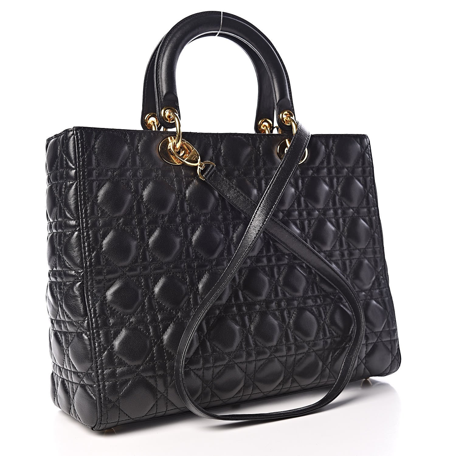 Christian Dior Lambskin Cannage Large Lady Dior Black 3 of 17