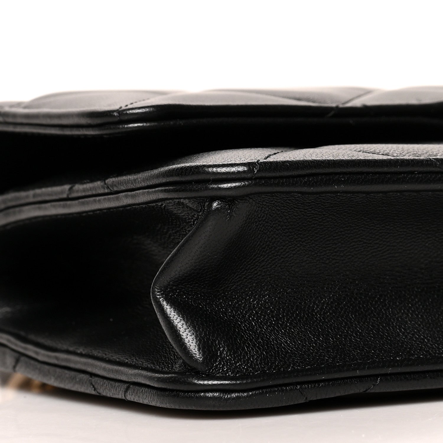 Chanel Lambskin Plexi Quilted Wallet On Chain WOC Black 9 of 11