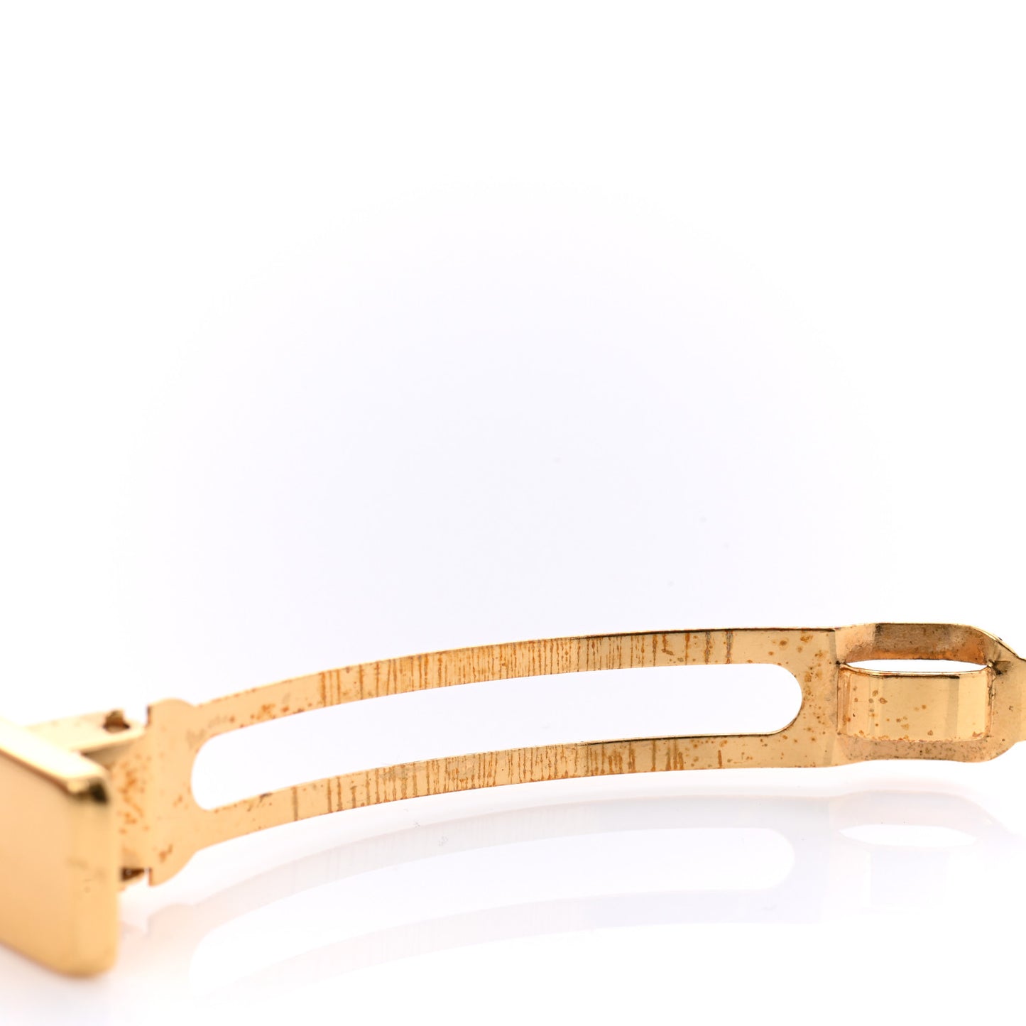 Metal Logo Hair Clip Barrette Gold