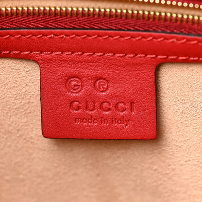 Gucci GG Supreme Monogram Blooms Medium Zippered Bucket Tote Beige Blue Navy Hibiscus Red 6 of 9
