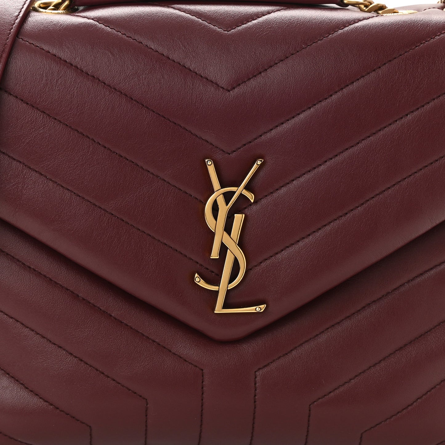 Calfskin Y Quilted Monogram Medium Loulou Chain Satchel Palissandre