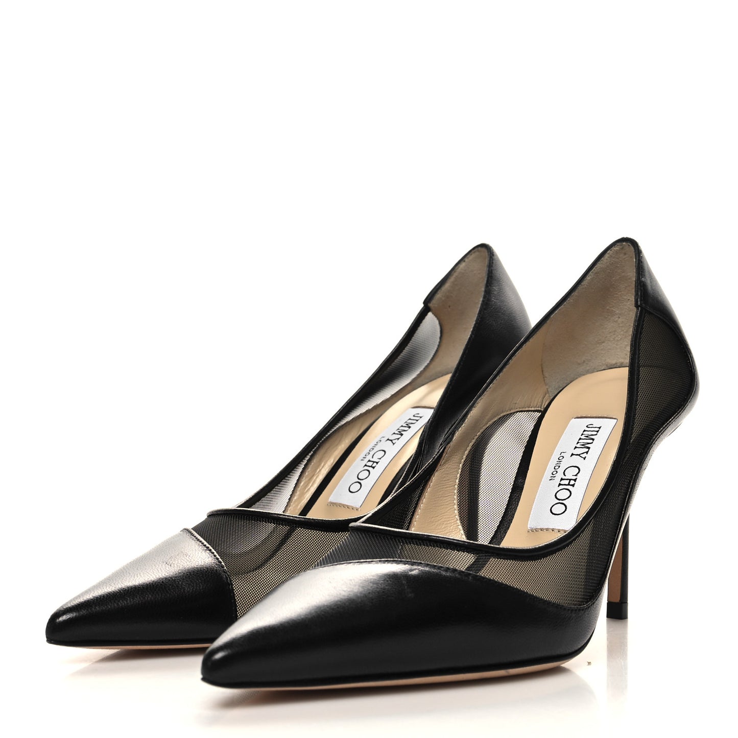 Mesh Calfskin Love 100 Pumps 36 Black