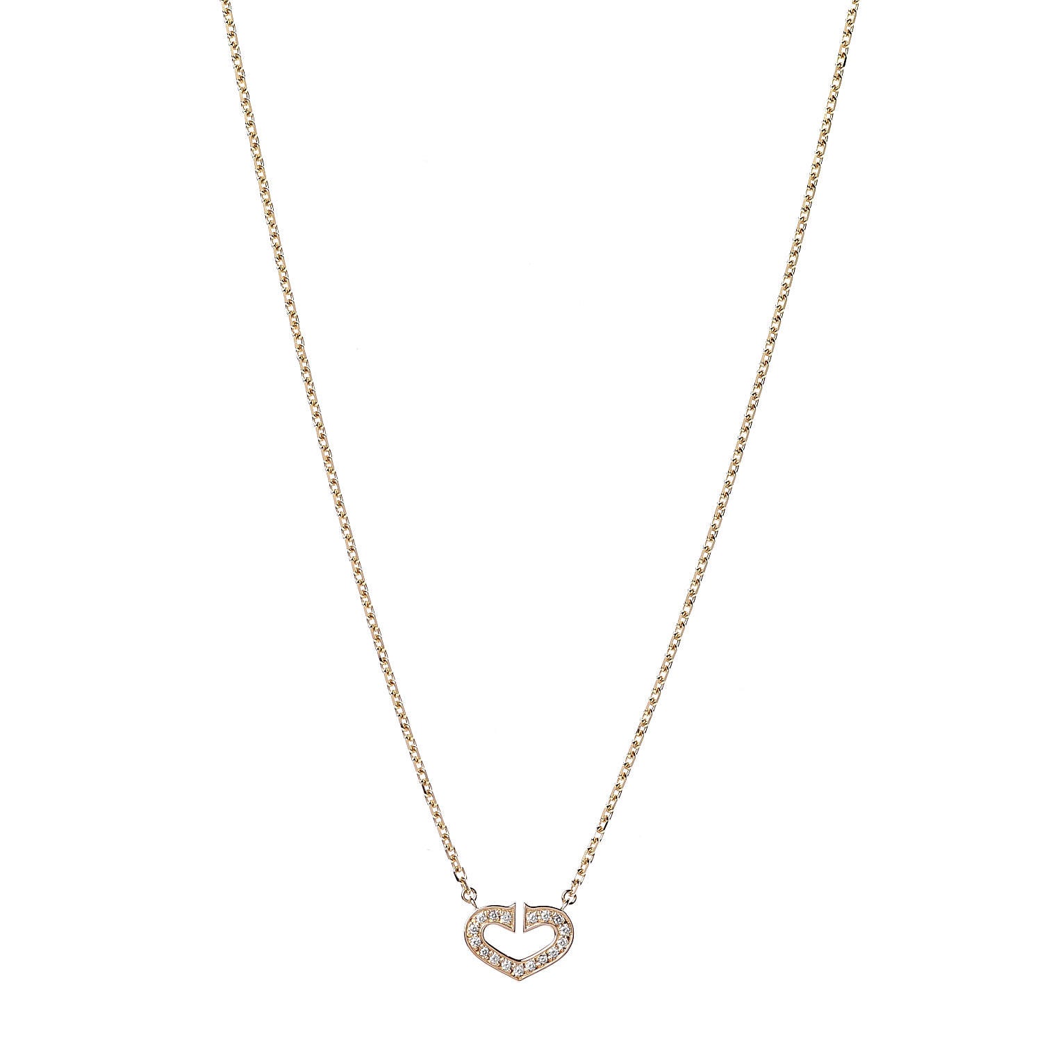Cartier 18K Yellow Gold Diamond Hearts And Symbols Pendant Necklace 1 of 6