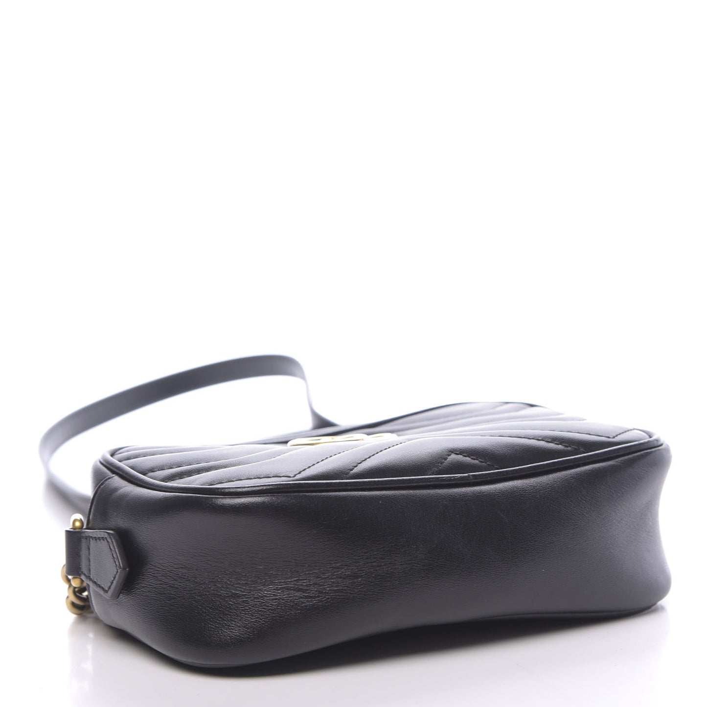 Calfskin Matelasse Mini GG Marmont Chain Shoulder Bag Black