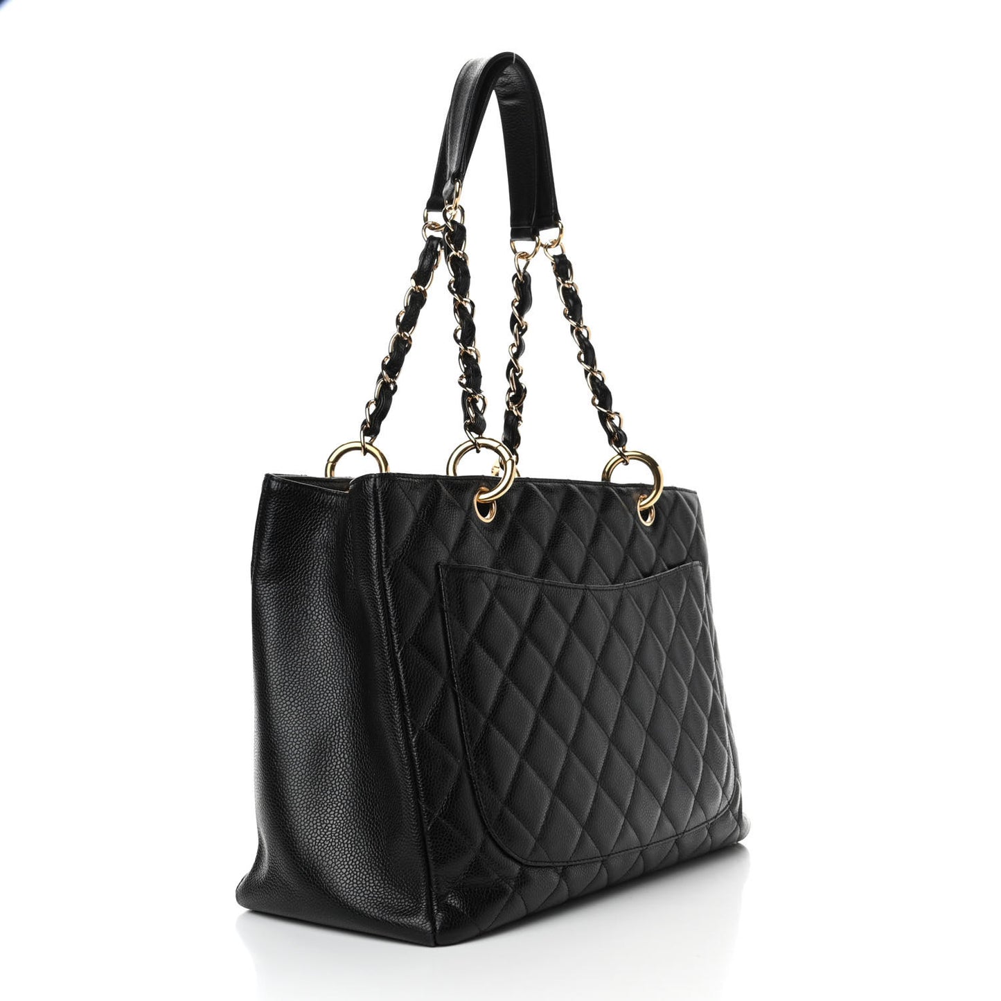 Caviar Quilted Grand Shopping Tote GST Black