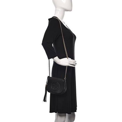Gucci Pebbled Calfskin Small Soho Flap Crossbody Black 2 of 10