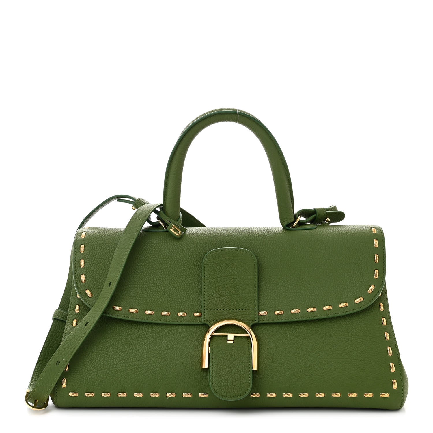 Delvaux Rodeo Calfskin Surprique Brillant East West Satchel Green 1 of 12