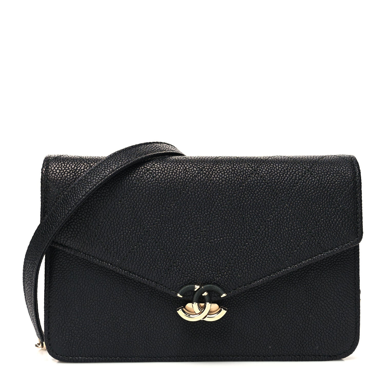 Chanel Grained Calfskin Quilted Cuba Wallet On Chain WOC Black 1 of 11