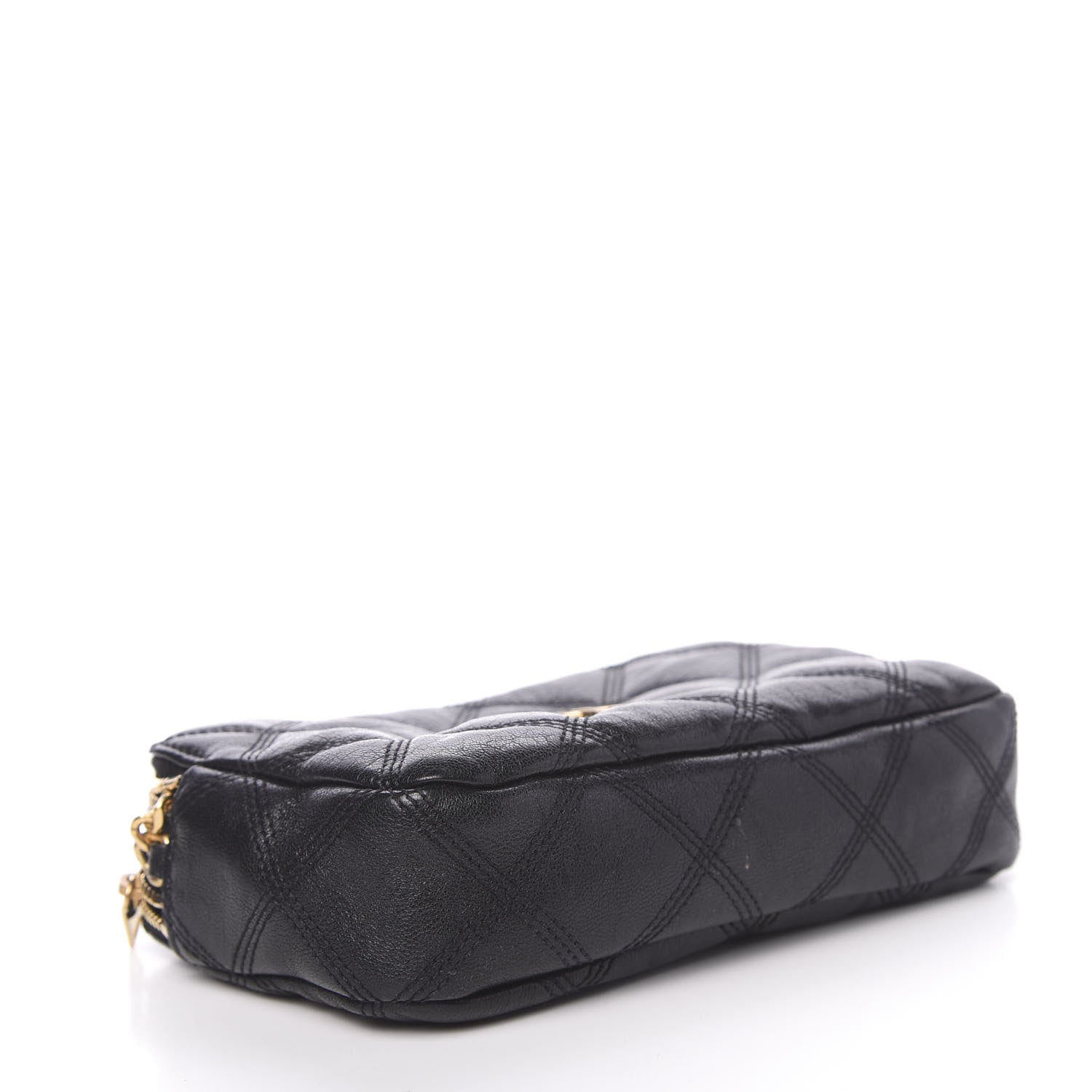 Saint Laurent Grained Lambskin Quilted Mini Becky Double Zip Bag Black 4 of 14